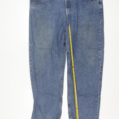 Wrangler Men's Blue 40x30 Straight Regular Denim Jeans
