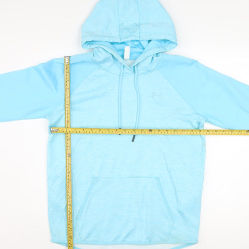 Under Armour Women Blue Loose Fit ColdGear Hoodie Size Small