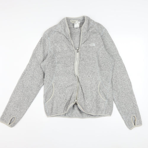 The North Face Women's Grey Fleece Full Zip Active Jacket Size L