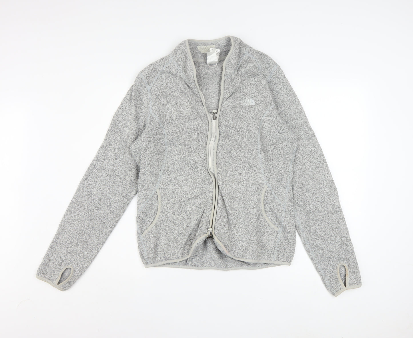 The North Face Women's Grey Fleece Full Zip Active Jacket Size L