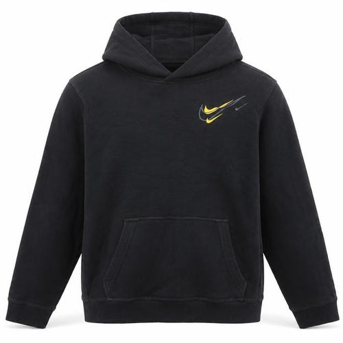 Nike Boys Black XL Pullover Fleece Hoodie with Yellow Logo