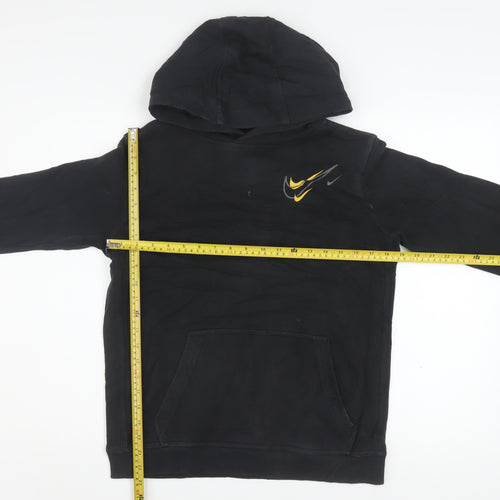 Nike Boys Black XL Pullover Fleece Hoodie with Yellow Logo