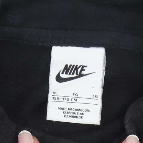 Nike Boys Black XL Pullover Fleece Hoodie with Yellow Logo