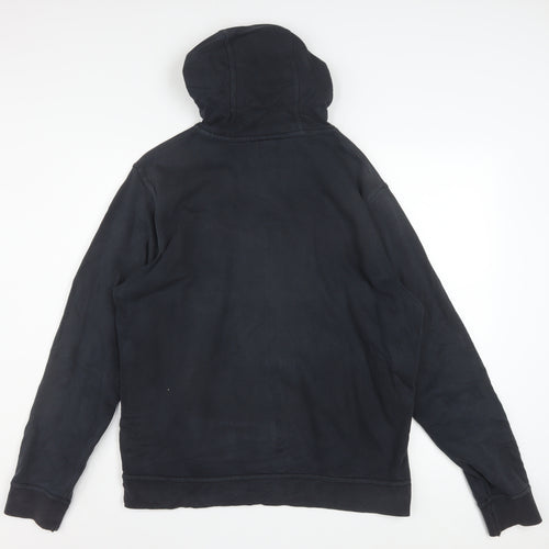 Nike Men's Black Full Zip Hoodie Size L Fleece Cotton Blend