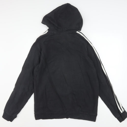Adidas Men's Black Full Zip Hoodie Size M Sports Fleece Cotton