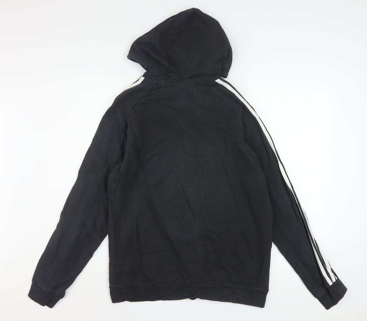 Adidas Men's Black Full Zip Hoodie Size M Sports Fleece Cotton
