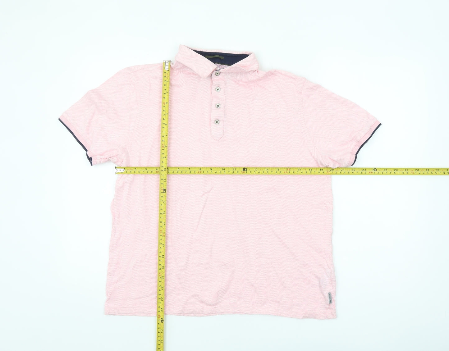 Ted Baker Women Pink Polo Shirt Size 14 Cotton Short Sleeve