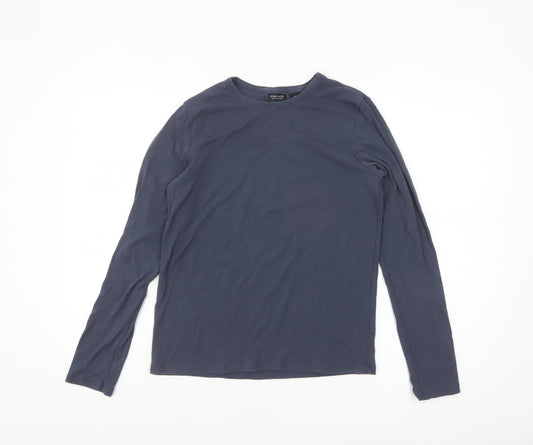 Jones New York Women Blue Long Sleeve Cotton Modal T-Shirt L