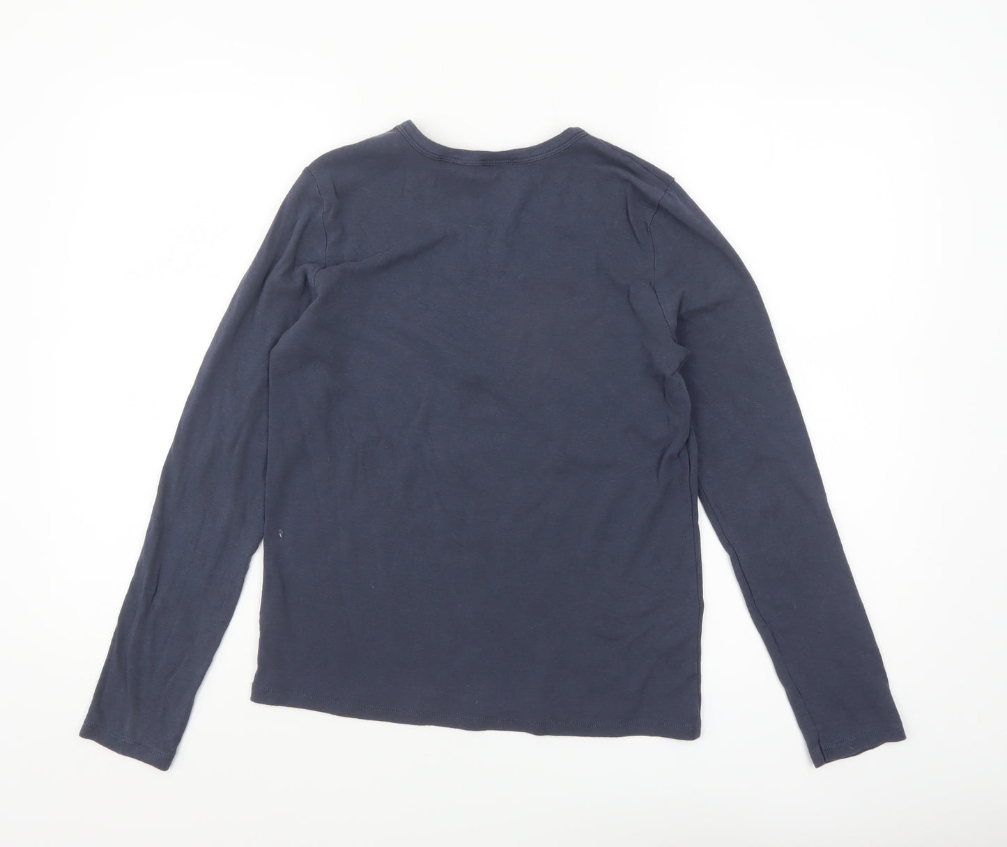 Jones New York Women Blue Long Sleeve Cotton Modal T-Shirt L