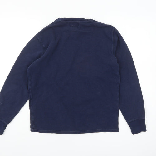 Ralph Lauren Women's Blue Cotton Long Sleeve Crew Neck T-Shirt Size S