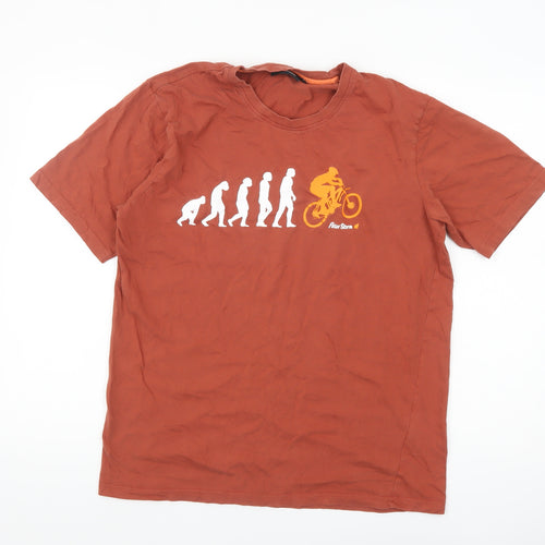 Peter Storm Men's Brown Funny Cycling Graphic Cotton T-Shirt M