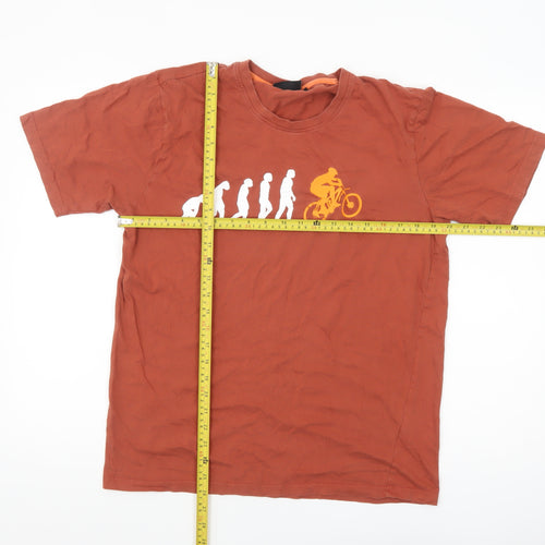 Peter Storm Men's Brown Funny Cycling Graphic Cotton T-Shirt M