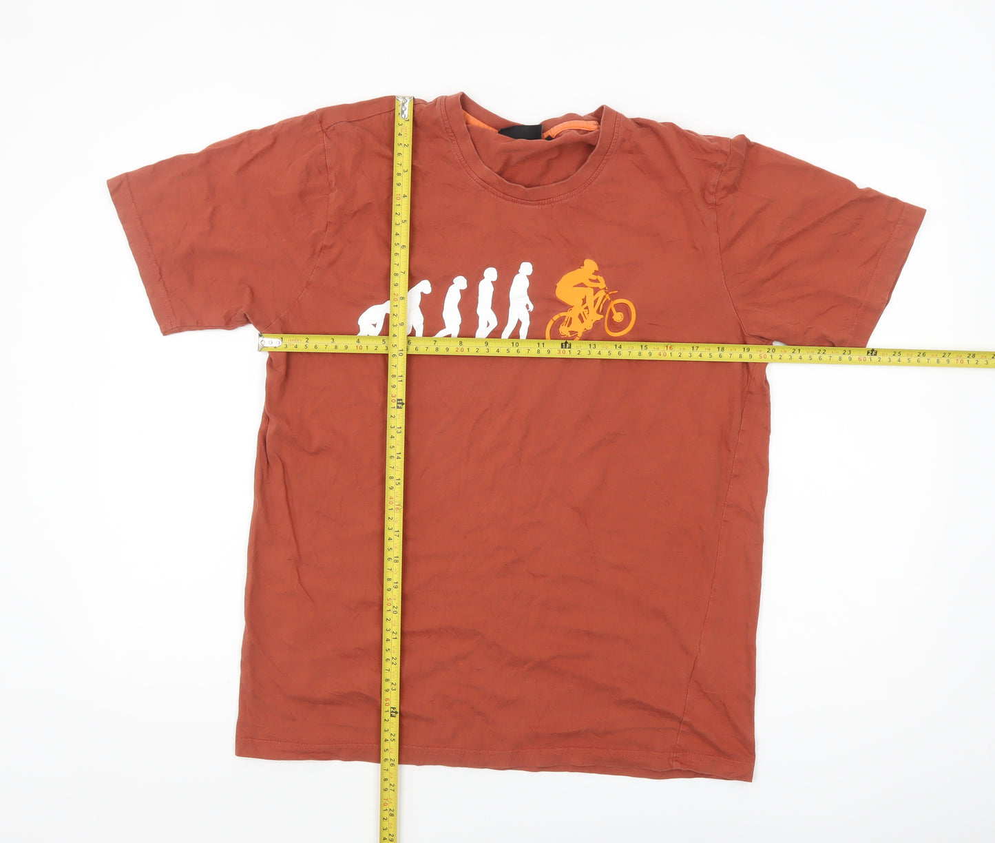 Peter Storm Men's Brown Funny Cycling Graphic Cotton T-Shirt M