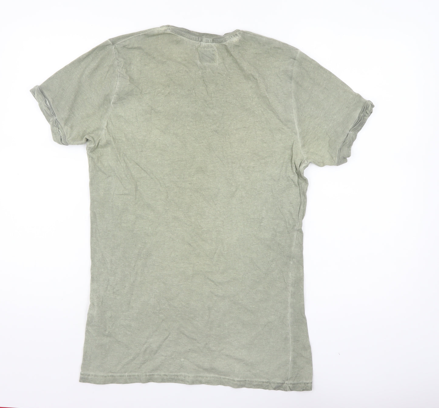 Superdry Men's Green Graphic Print Slim Fit Cotton T-Shirt Medium