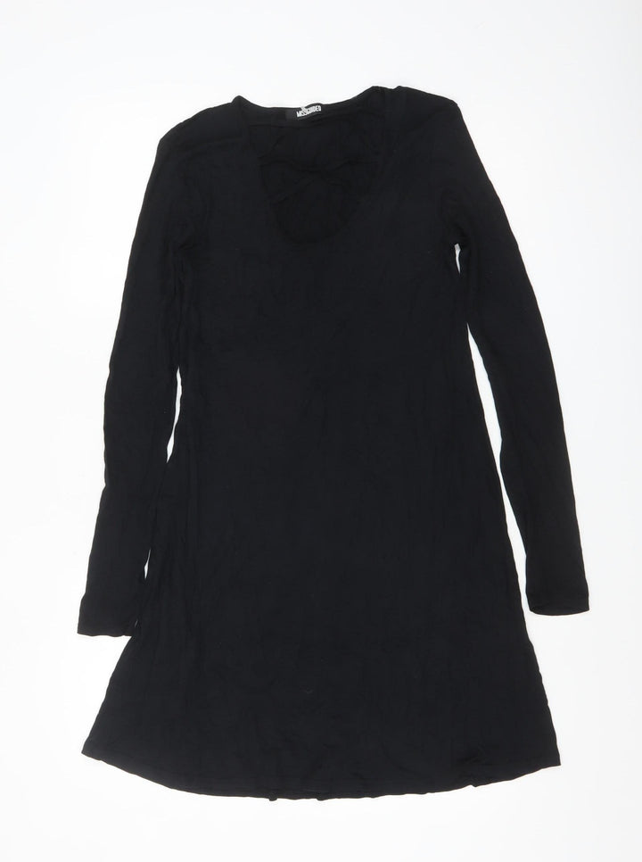 Missguided Women’s Black Long Sleeve A-Line Mini Dress Size 8