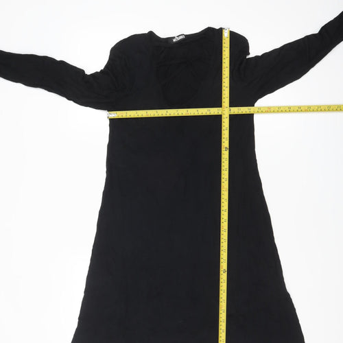 Missguided Women’s Black Long Sleeve A-Line Mini Dress Size 8