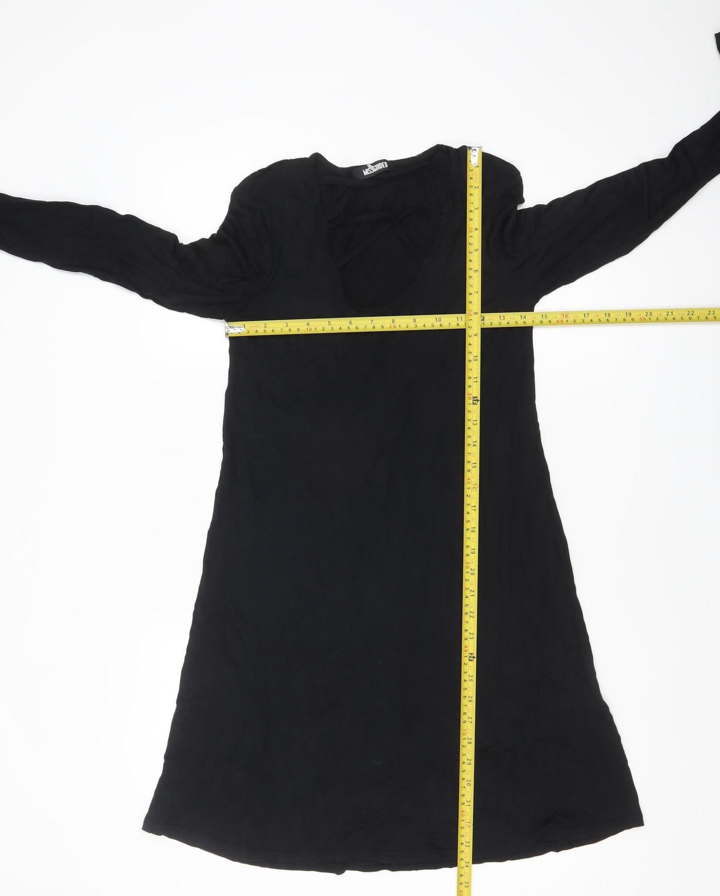 Missguided Women’s Black Long Sleeve A-Line Mini Dress Size 8