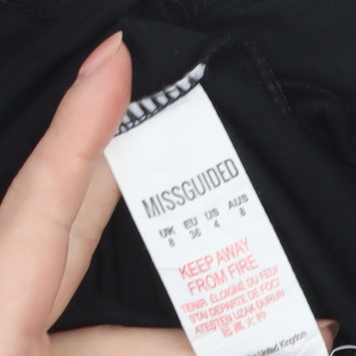 Missguided Women’s Black Long Sleeve A-Line Mini Dress Size 8