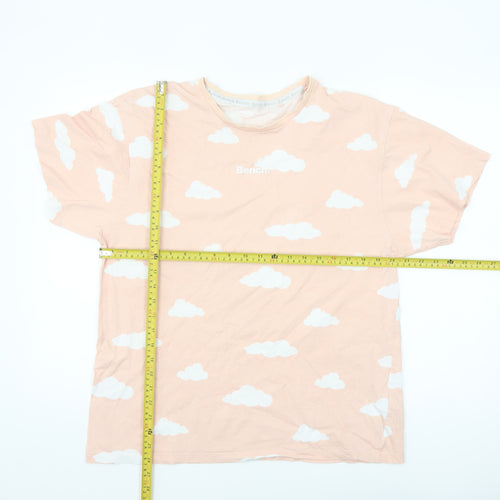 Bench Womens Pink Cloud Print Cotton T-Shirt Size 12