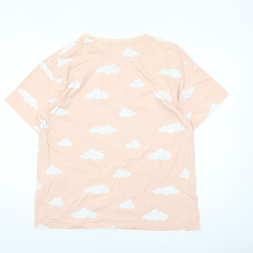 Bench Womens Pink Cloud Print Cotton T-Shirt Size 12