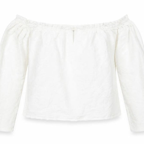 Bershka Women White Off Shoulder Long Sleeve Blouse Size 12