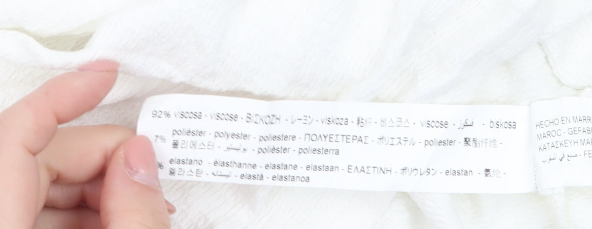 Bershka Women White Off Shoulder Long Sleeve Blouse Size 12