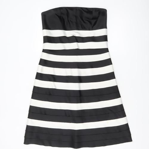 Debenhams Women’s Black White Strapless A-Line Dress Size 12