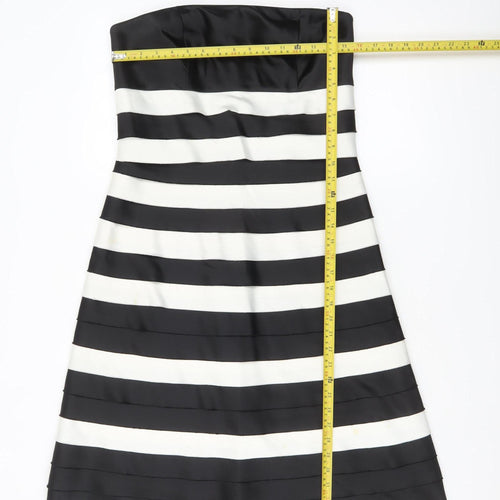 Debenhams Women’s Black White Strapless A-Line Dress Size 12