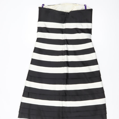 Debenhams Women’s Black White Strapless A-Line Dress Size 12
