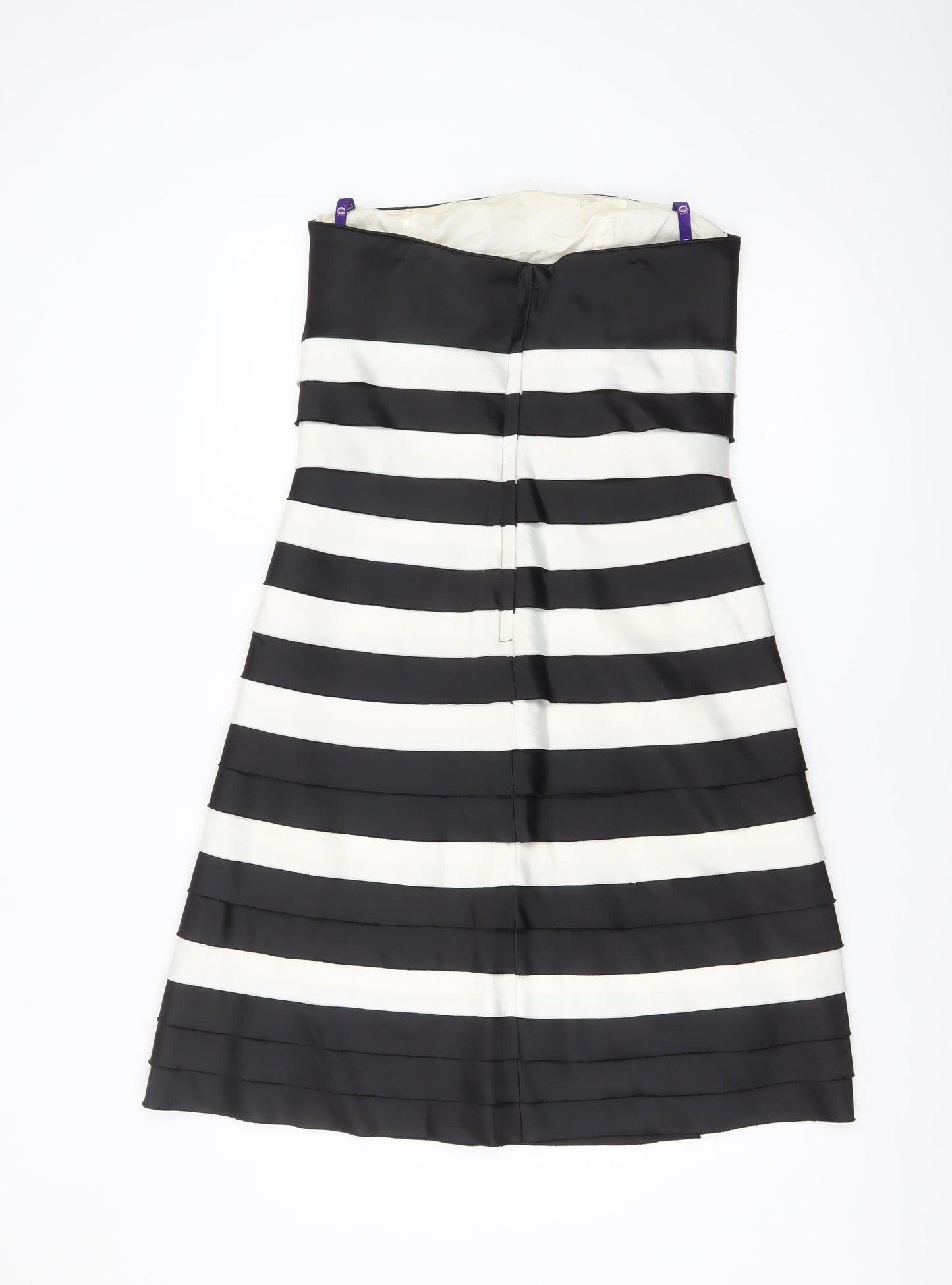 Debenhams Women’s Black White Strapless A-Line Dress Size 12