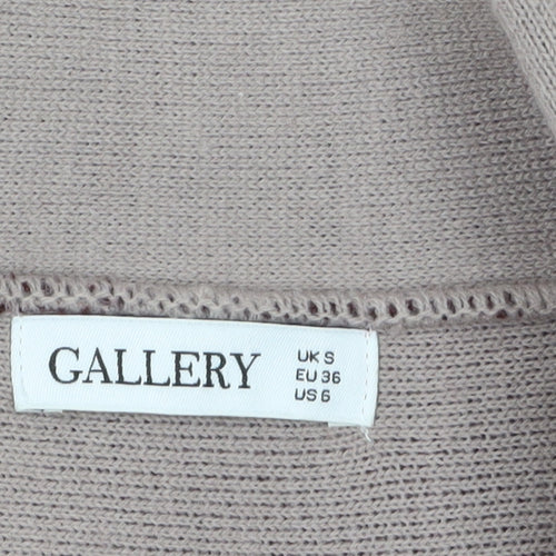 Gallery Women's Burgundy & Beige Open Front Long Sleeve Cardigan S