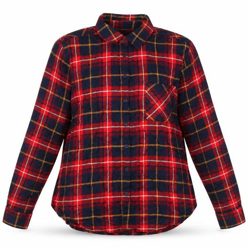 Apricot Womens Red Plaid Long Sleeve Button-Up Shirt Size 14