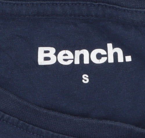 Bench Mens Blue Long Sleeve Cotton Crew Neck Top Size S