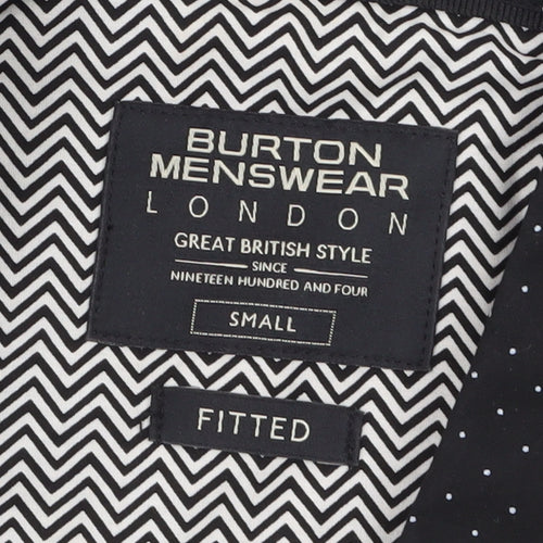 Burton Menswear London Black Polka Dot Slim Fit Short Sleeve Shirt Size S