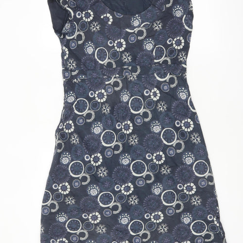 Mistral Womens Blue Geometric Cotton Shift Dress Size 14
