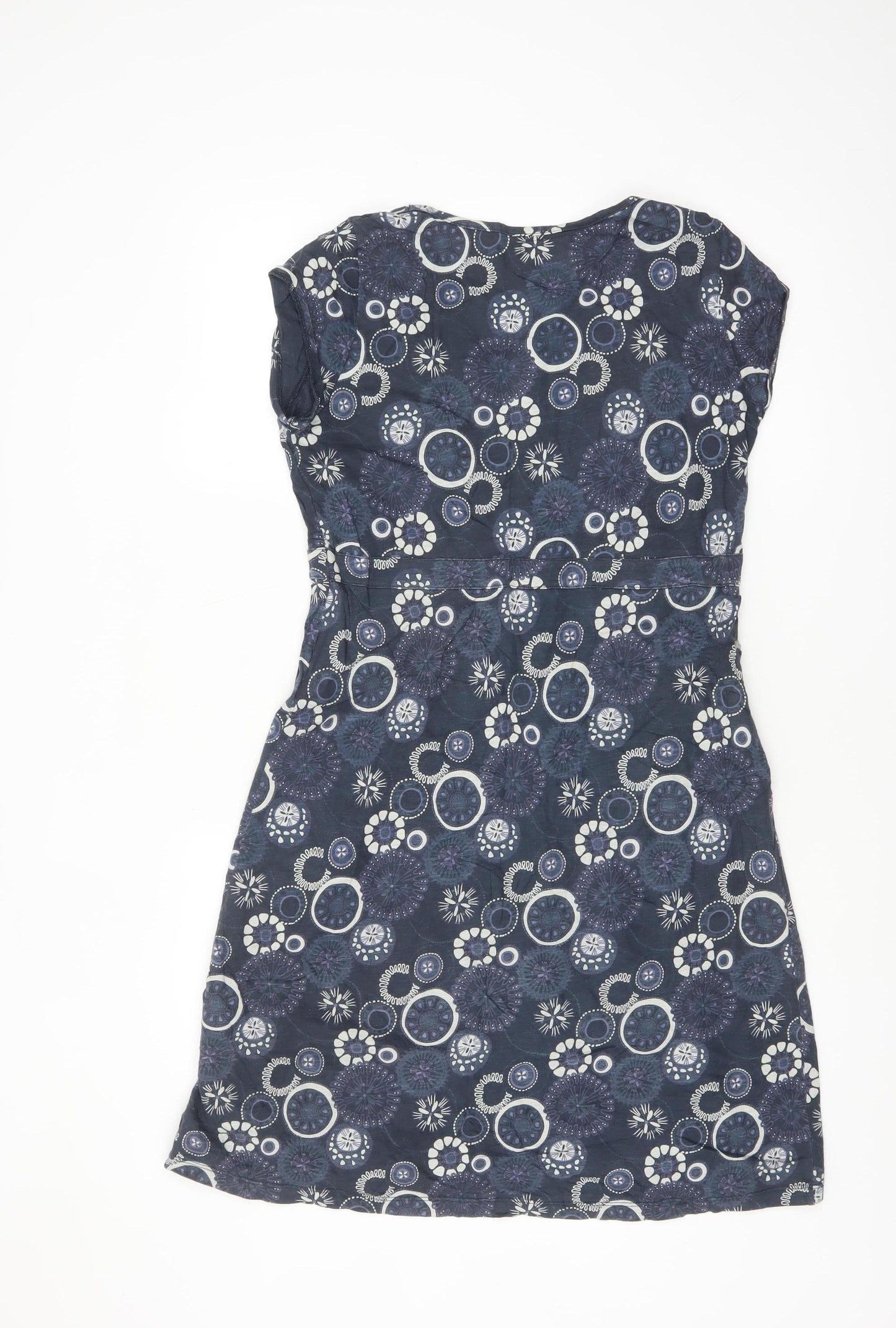 Mistral Womens Blue Geometric Cotton Shift Dress Size 14
