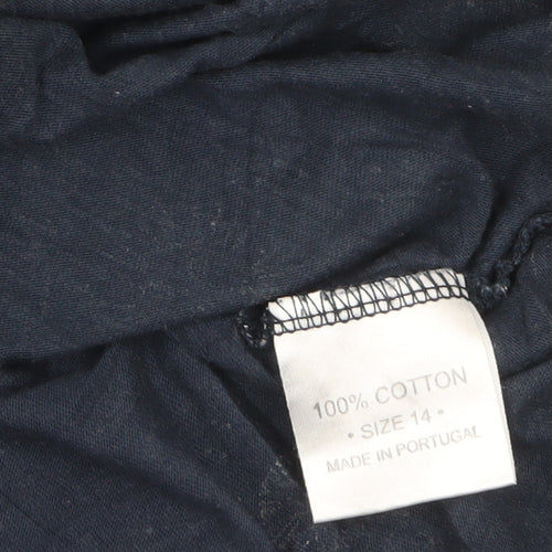 Mistral Womens Blue Geometric Cotton Shift Dress Size 14