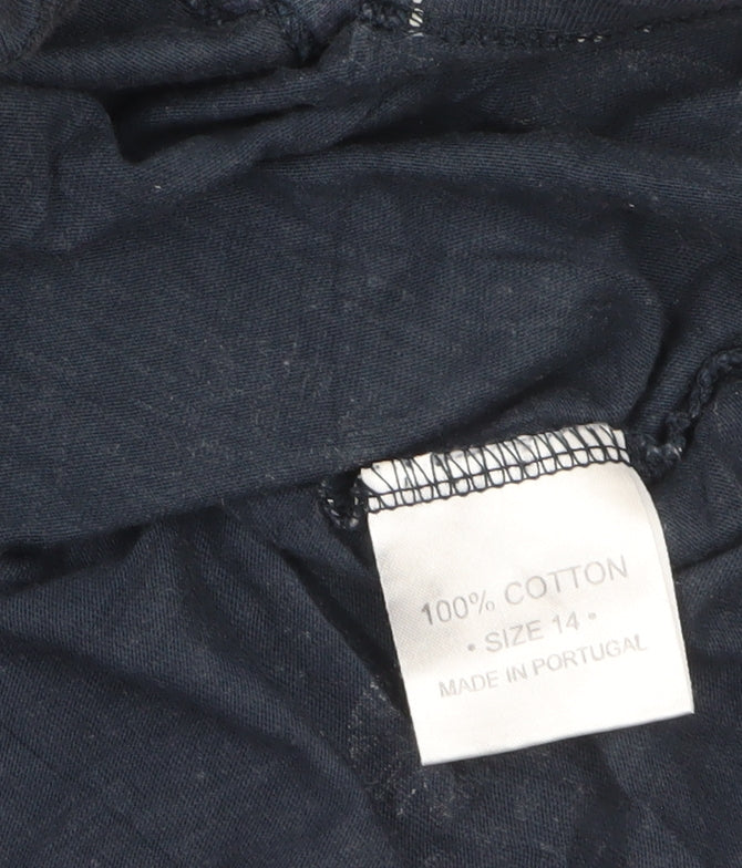 Mistral Womens Blue Geometric Cotton Shift Dress Size 14
