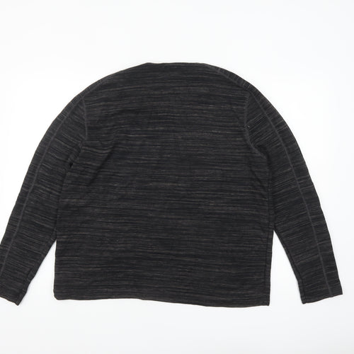 AllSaints Men’s Black Long Sleeve Cotton Blend Crew Neck Top Medium