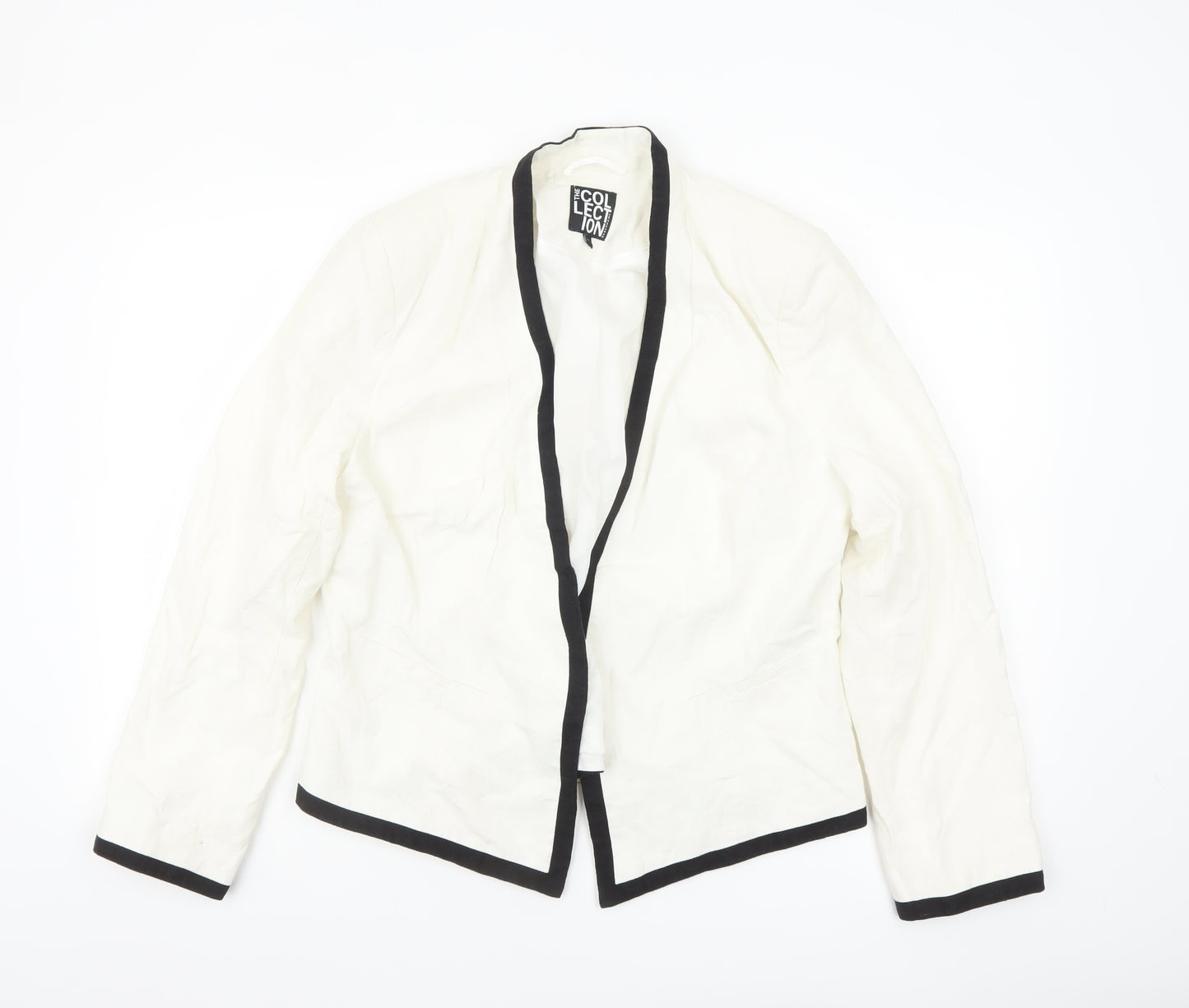 The Collection Debenhams Women White Black Trim Blazer Jacket Size 18