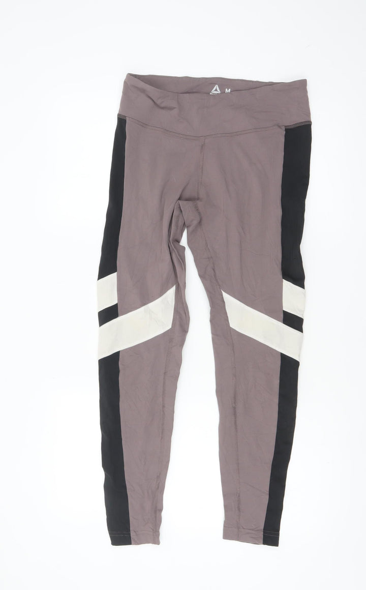 Reebok Womens Beige Black Speedwick Leggings Medium 12-14 Active Trousers