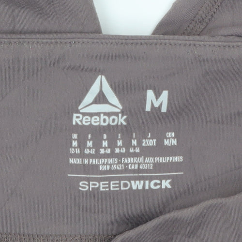 Reebok Womens Beige Black Speedwick Leggings Medium 12-14 Active Trousers
