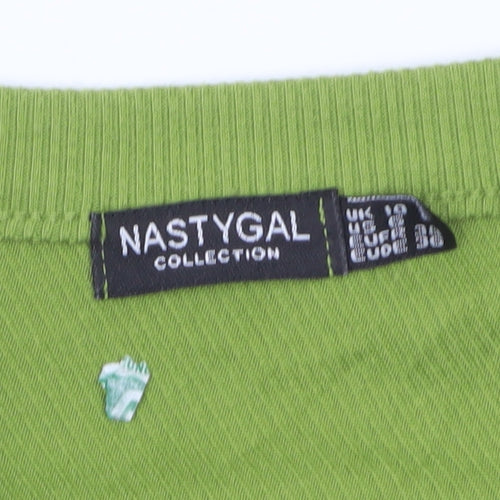Nasty Gal Women’s Green One Shoulder Ribbed Bodysuit Size 10