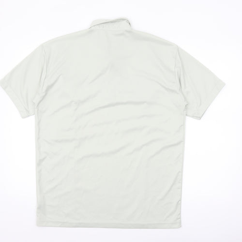 Whispering Smith Men's Light Grey Polyester Short Sleeve Polo Shirt Size L