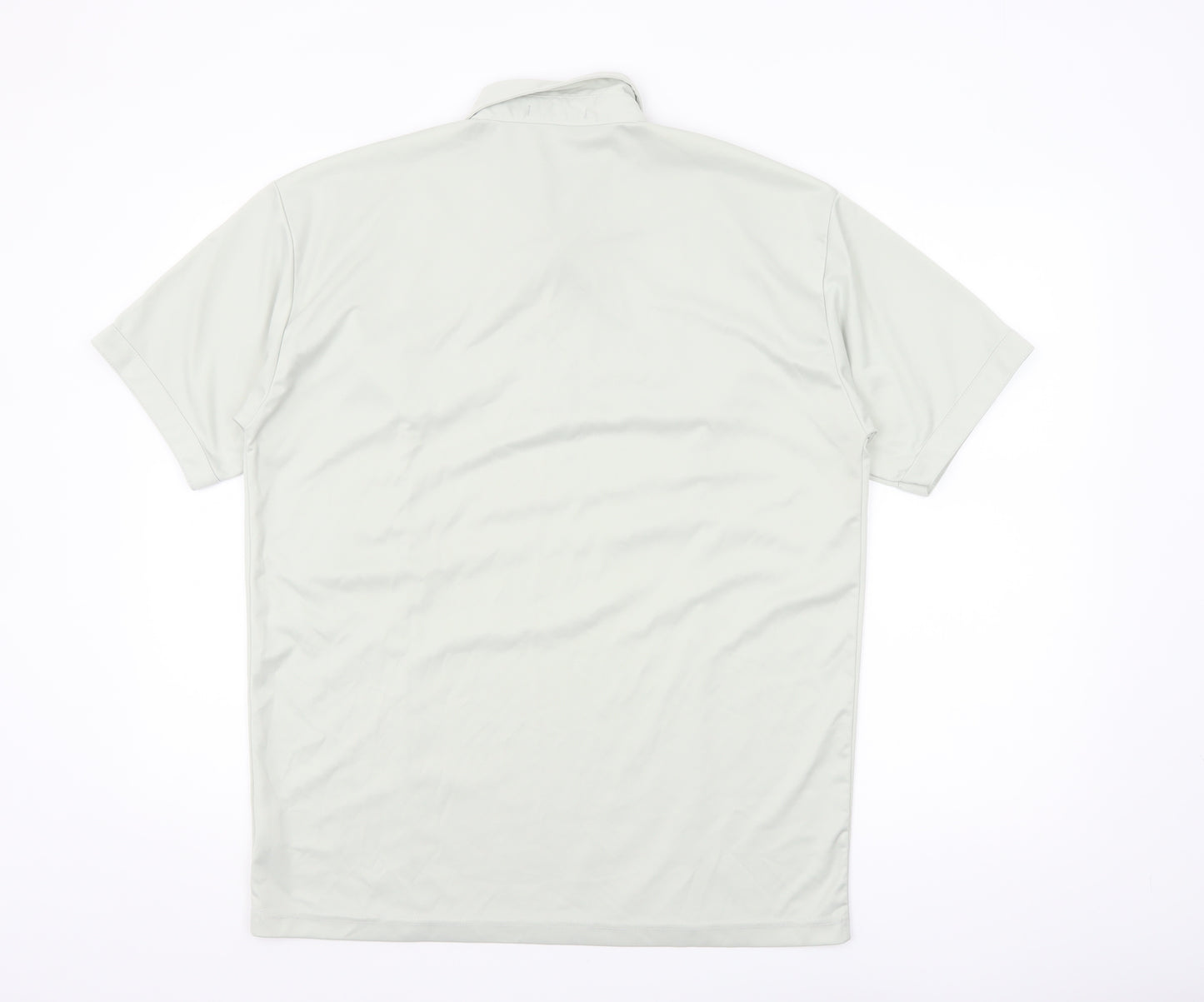 Whispering Smith Men's Light Grey Polyester Short Sleeve Polo Shirt Size L