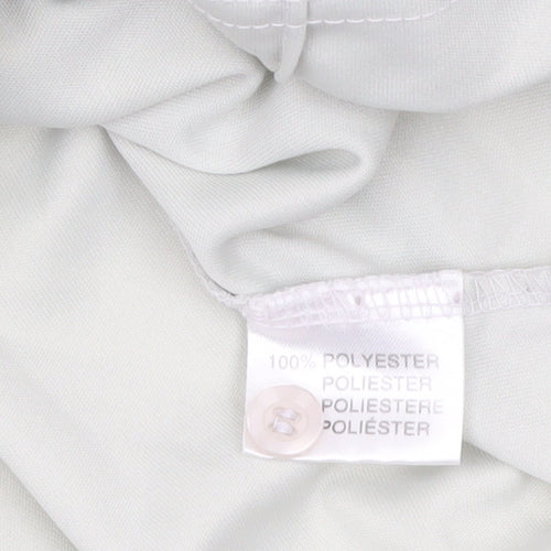 Whispering Smith Men's Light Grey Polyester Short Sleeve Polo Shirt Size L