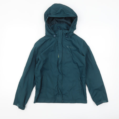 Mountain Warehouse Boys Green Hooded Waterproof Rain Coat Jacket 9-10 Years