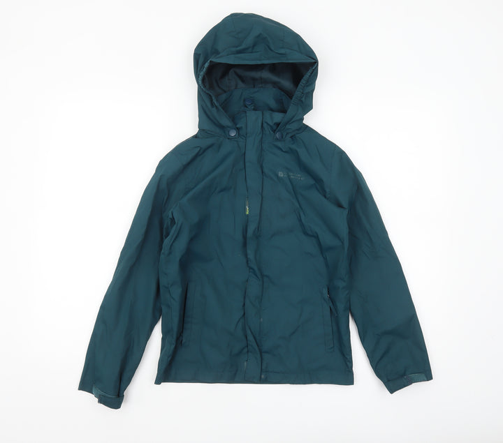 Mountain Warehouse Boys Green Hooded Waterproof Rain Coat Jacket 9-10 Years