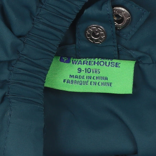 Mountain Warehouse Boys Green Hooded Waterproof Rain Coat Jacket 9-10 Years