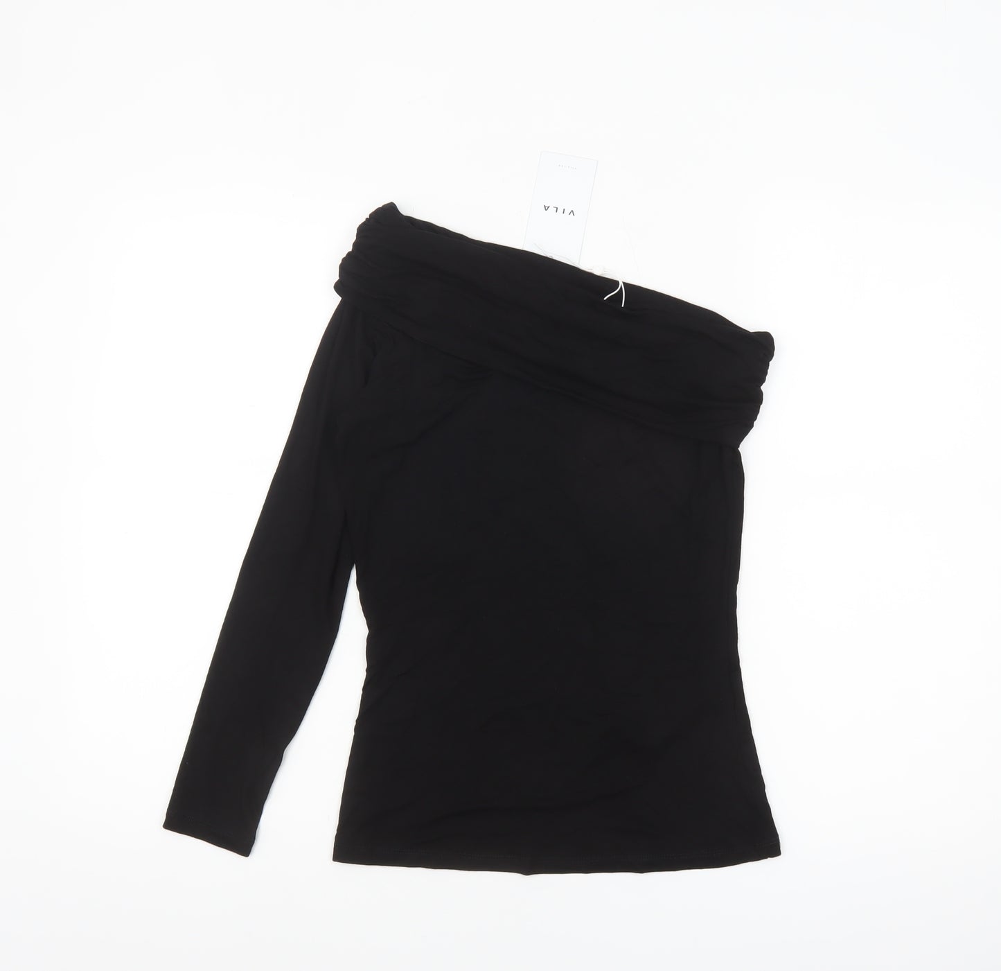 Vila Women's Black Off Shoulder Long Sleeve Top Size 8